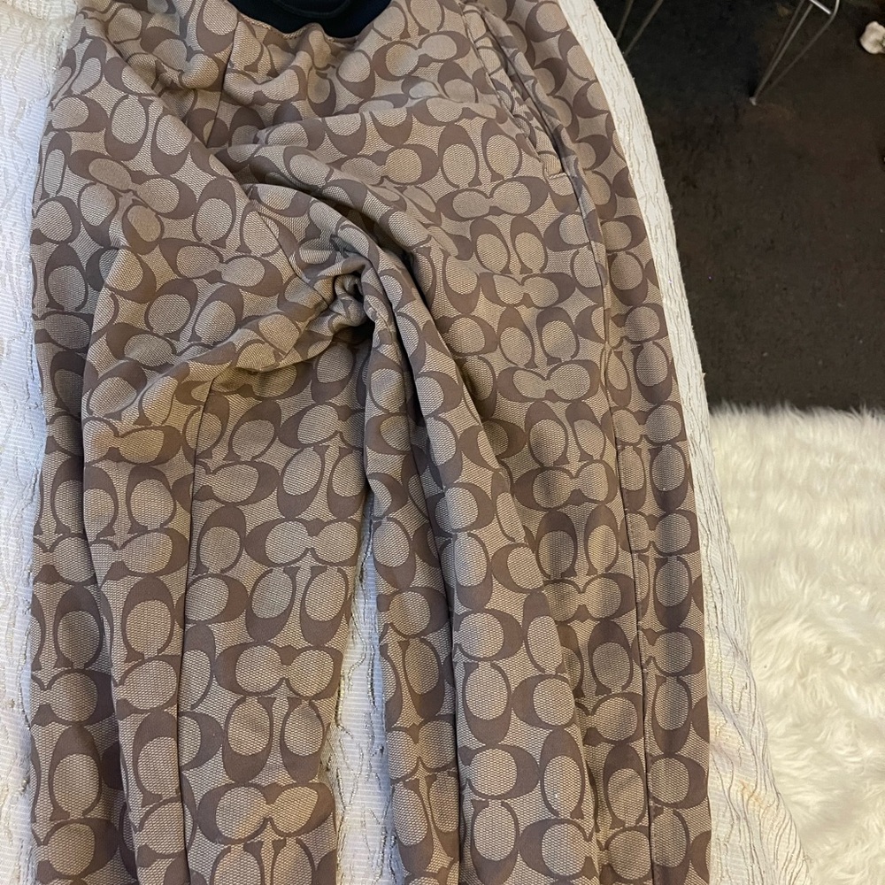 Coach Black and Brown Patterned Pants